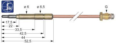 Termoelement M8x1 L 320mm Stikkontakt ø6,0(6,5)mm SIT