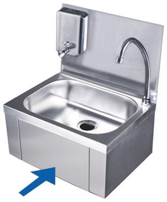 Håndvask B 400mm D 295mm Rustfrit stål H 520mm med sæbedispenser Vask 340x250x100mm