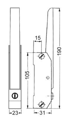 Lukkemekanisme med håndtag L 105mm 2074 BA 90mm kan lukkes Køleenheder