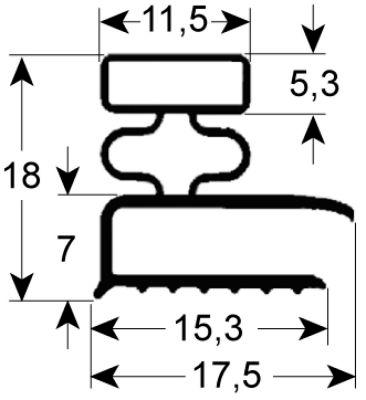 Pakninger til køl Profil 9031 B 385mm L 605mm Udvendige mål Låge Køleteknik Størrelse 1/1